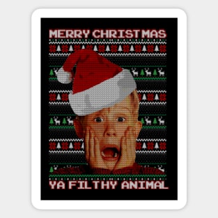 Home Alone Kevin Christmas - ya filthy animal Sticker